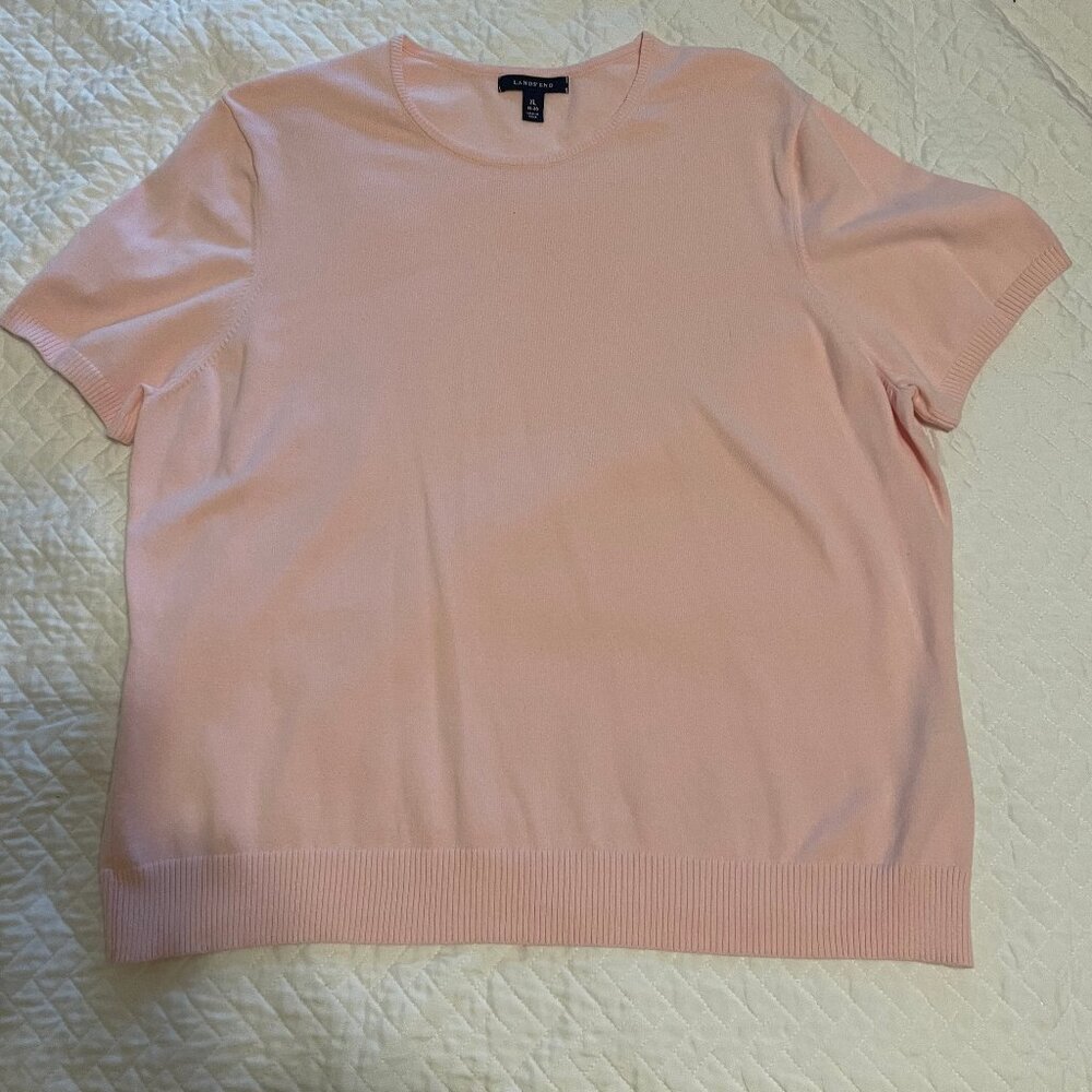 Lands' End Size XL (18-20) Sage Green Short Sleeve T-Shirt